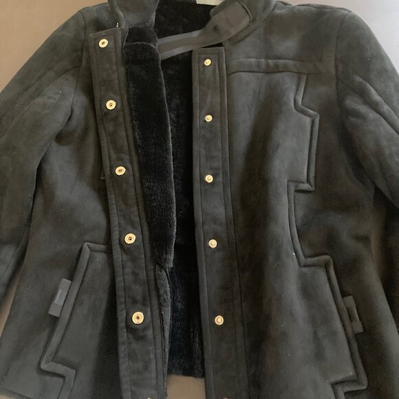 Gucci Tom Ford Fall Winter 2003 Black Suede Shearling Jacket Coat Y2K Vintage - Picture 13 of 16